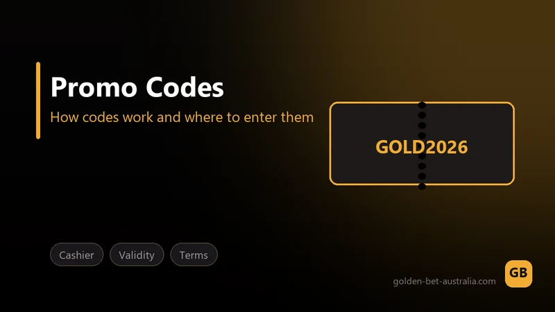 GoldenBet cashier screen for Australian players showing the promo code entry field above the deposit amount and the attached welcome offer